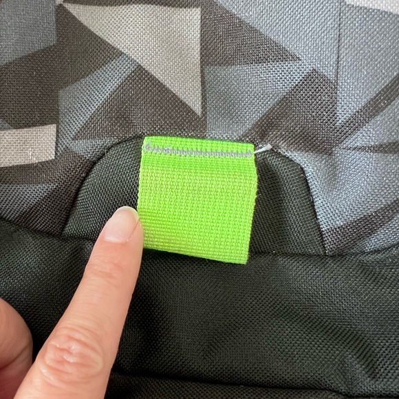 Adidas Black Geometric Pattern with Neon Green Accents Backpack - Picture 8 of 9